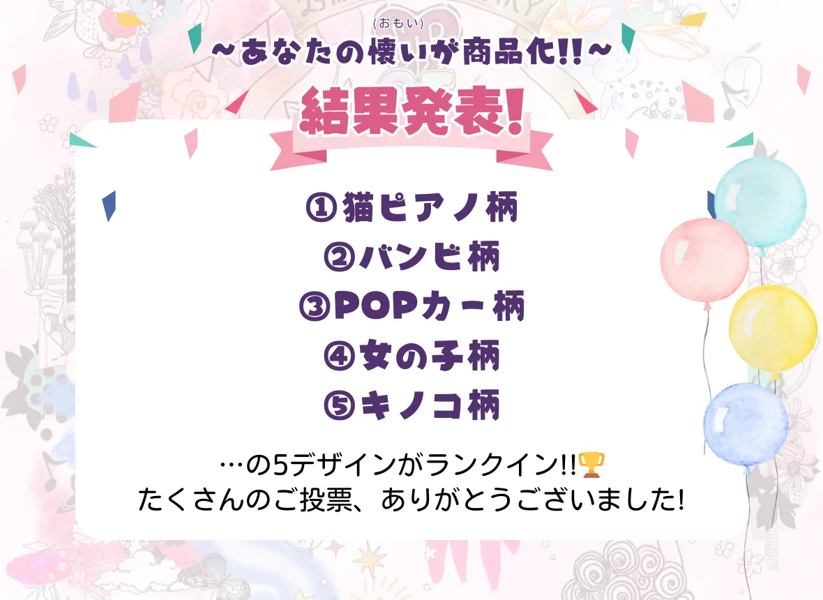 あなたの懐いが商品化！結果発表